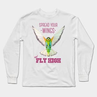 Geometric Bird (humming bird) - Spread your wings Long Sleeve T-Shirt